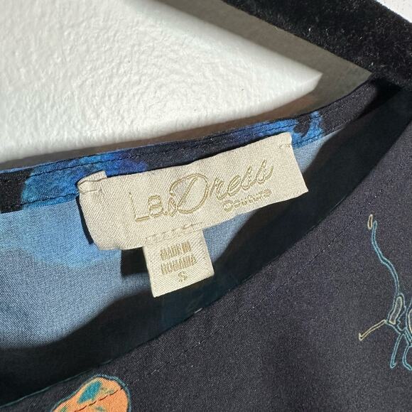 LaDress by Simone Women's Butterfly Black Blue Matching Set Size Small Floral - Picture 4 of 16